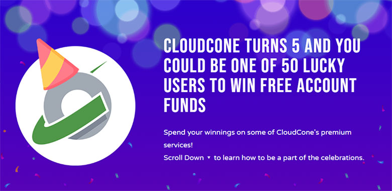 Cloudcone五周年促销特价VPS